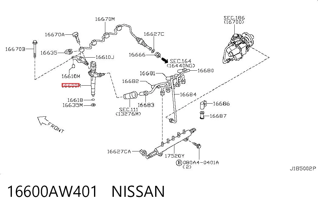 16600AW402 Denso Топливные форсунки