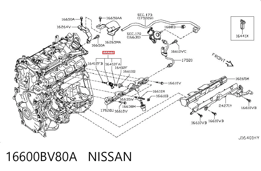 16600BV80A Nissan/Infiniti Топливные форсунки