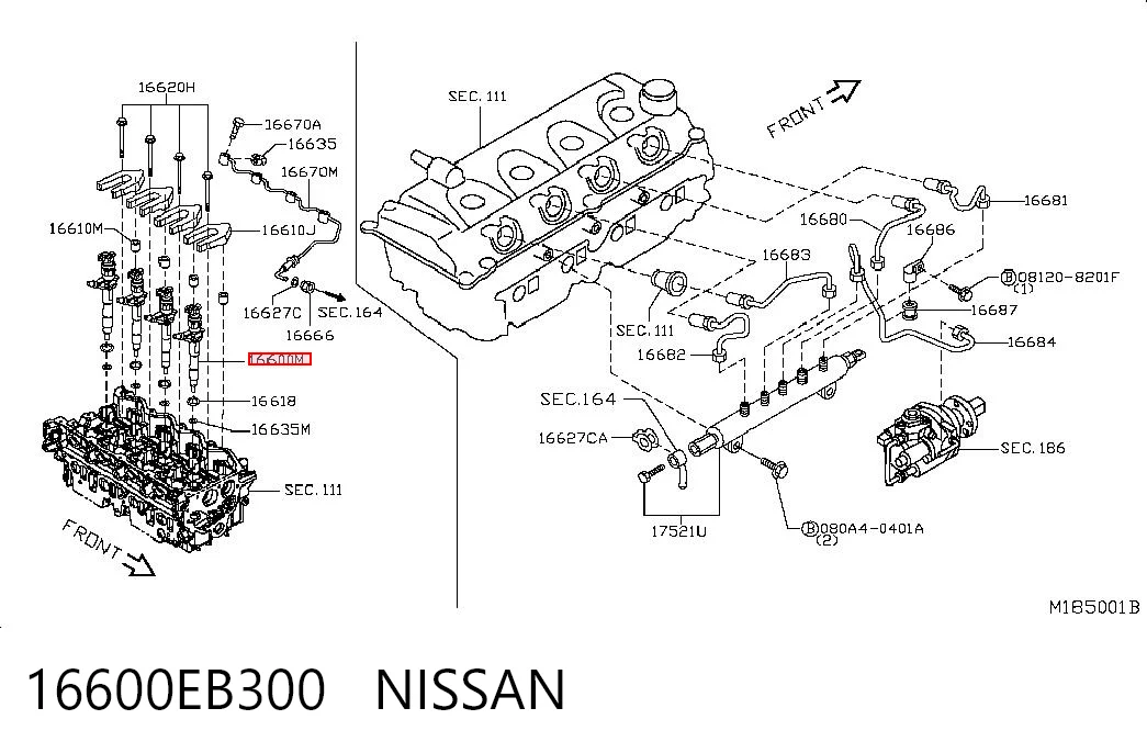 16600EB300 Nissan/Infiniti Топливные форсунки