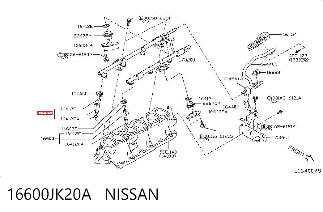 16600JK20A Renault (RVI) Топливные форсунки