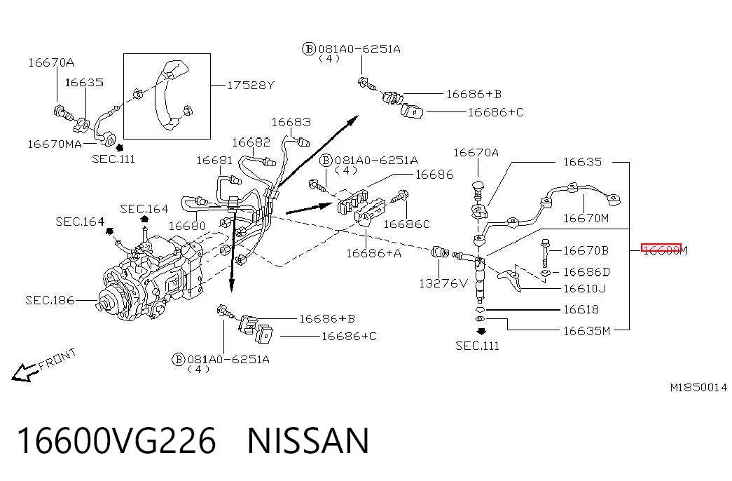 Топливные форсунки на Nissan Patrol  Y61
