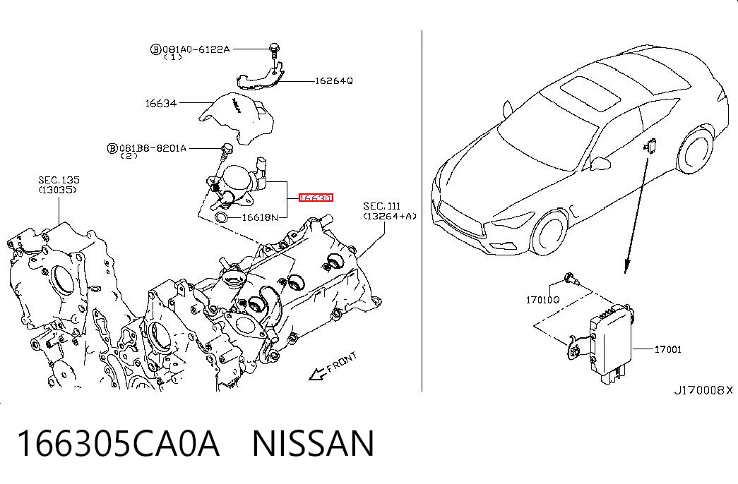 166305CA0A Nissan/Infiniti Насос топливный высокого давления (ТНВД)
