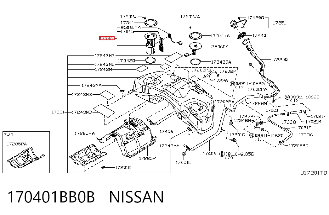 170401BB0B Nissan/Infiniti Электробензонасос