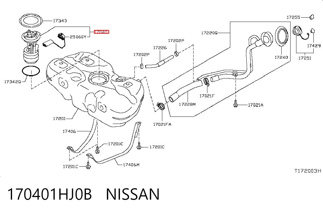 170401HJ0B Nissan/Infiniti Электробензонасос