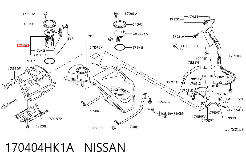 170404HK1A Nissan/Infiniti Электробензонасос