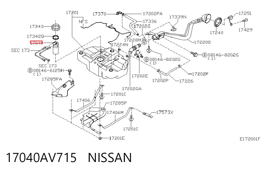 Электробензонасос на Nissan Primera  P12
