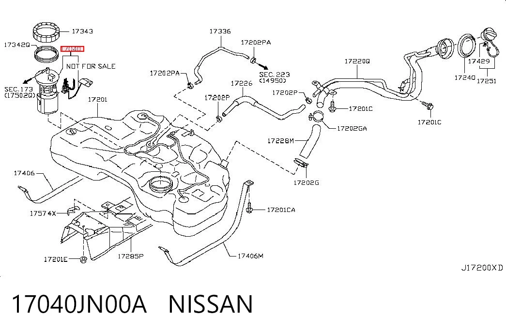 17040JN00A Nissan/Infiniti Электробензонасос