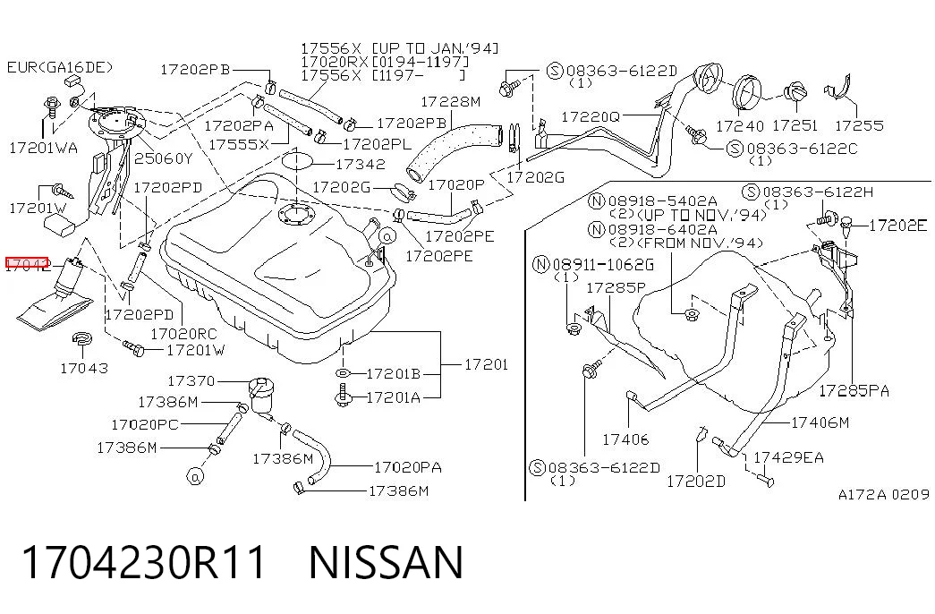 Насос топливный электрический 97016142 General Motors