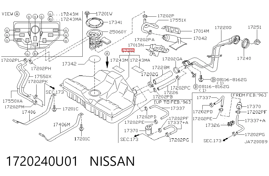 Бензобак Nissan Maxima седан (A32) (1994 - 2000) цена, от 63.78 USD