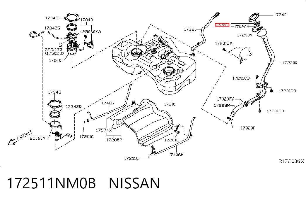 Крышка топливного Бака на Nissan Rogue  T32U