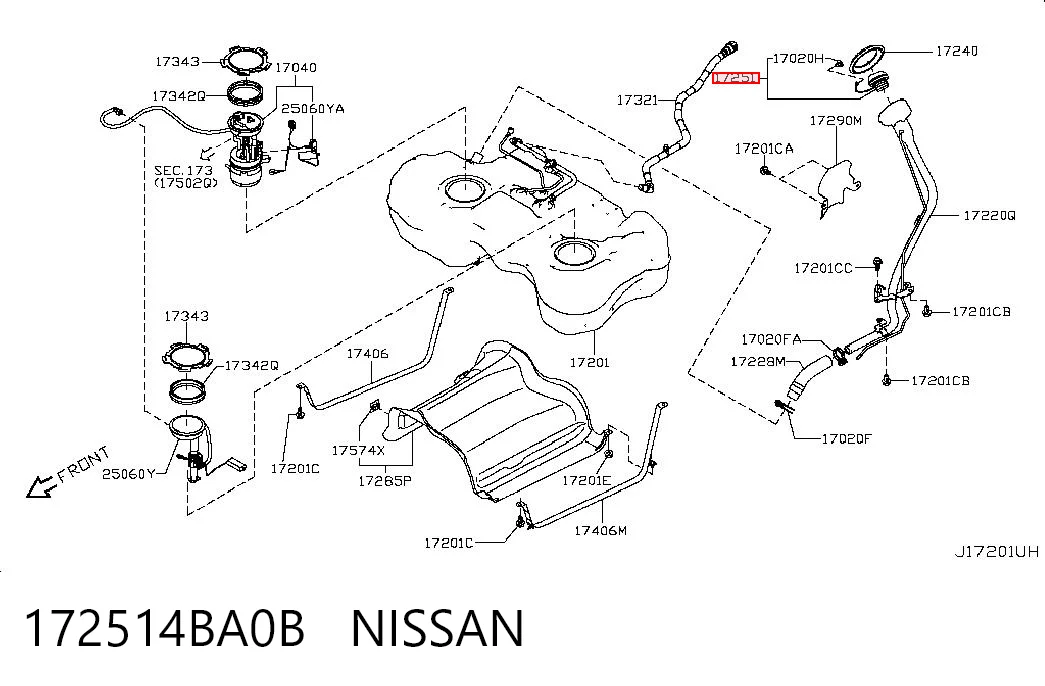 172514BA0B Nissan/Infiniti Крышка топливного Бака
