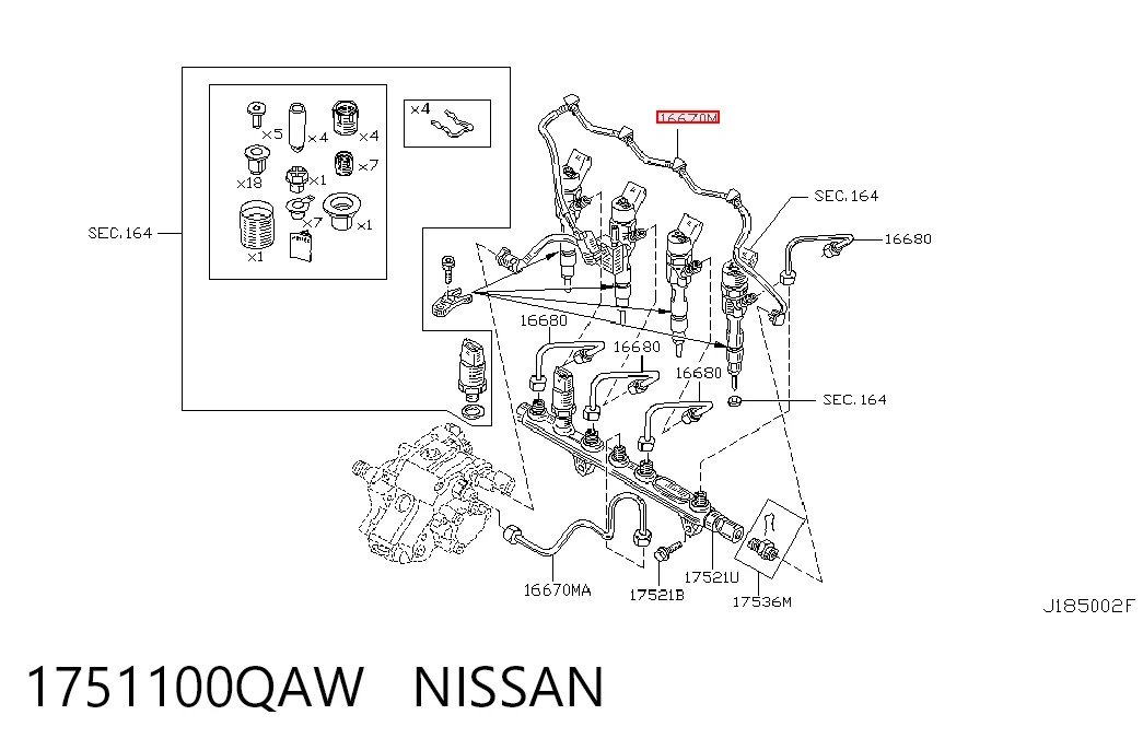 1751100QAW Renault (RVI) Трубка топливная обратная от форсунок