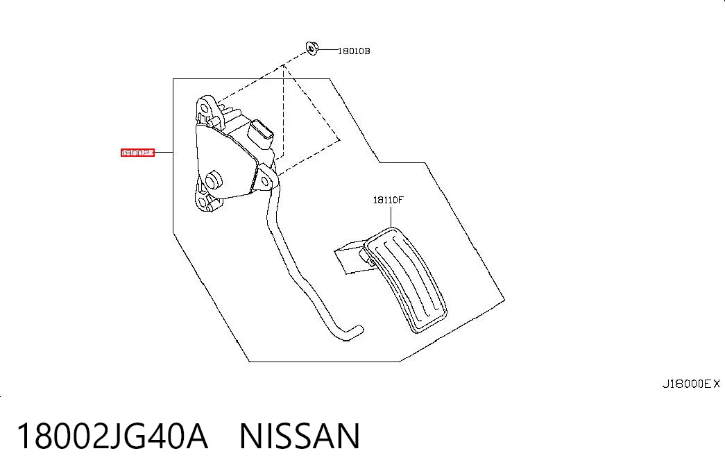18002JG40A Nissan/Infiniti Педали газа