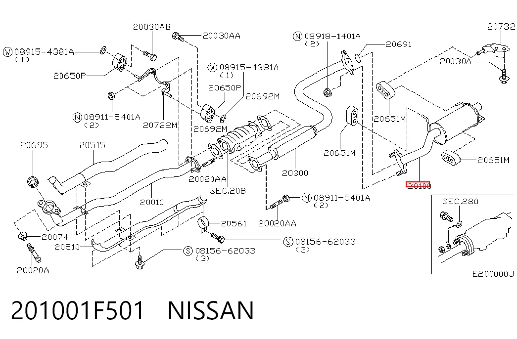 Выхлоп задний Nissan Micra хэтчбек (K11) (1992 - 2003) цена, от 58.01 USD