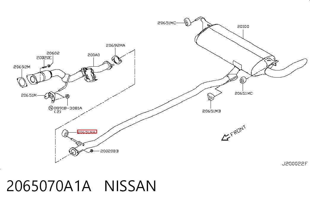 Крепление глушителя на Nissan Qashqai II J11