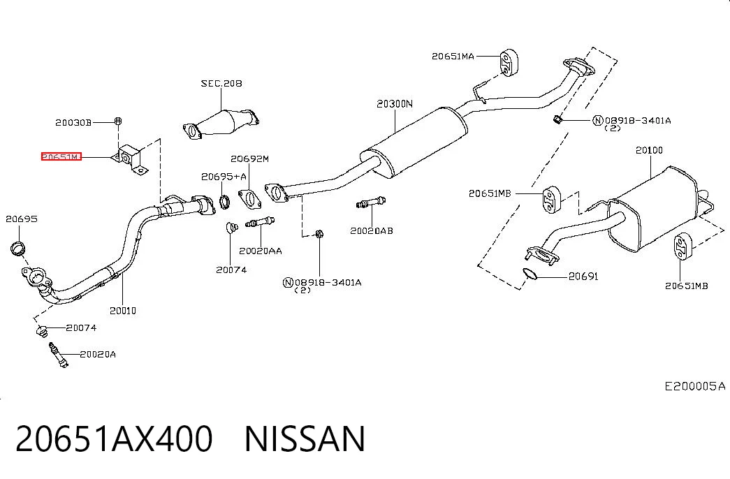Крепление глушителя на Nissan Micra  K12