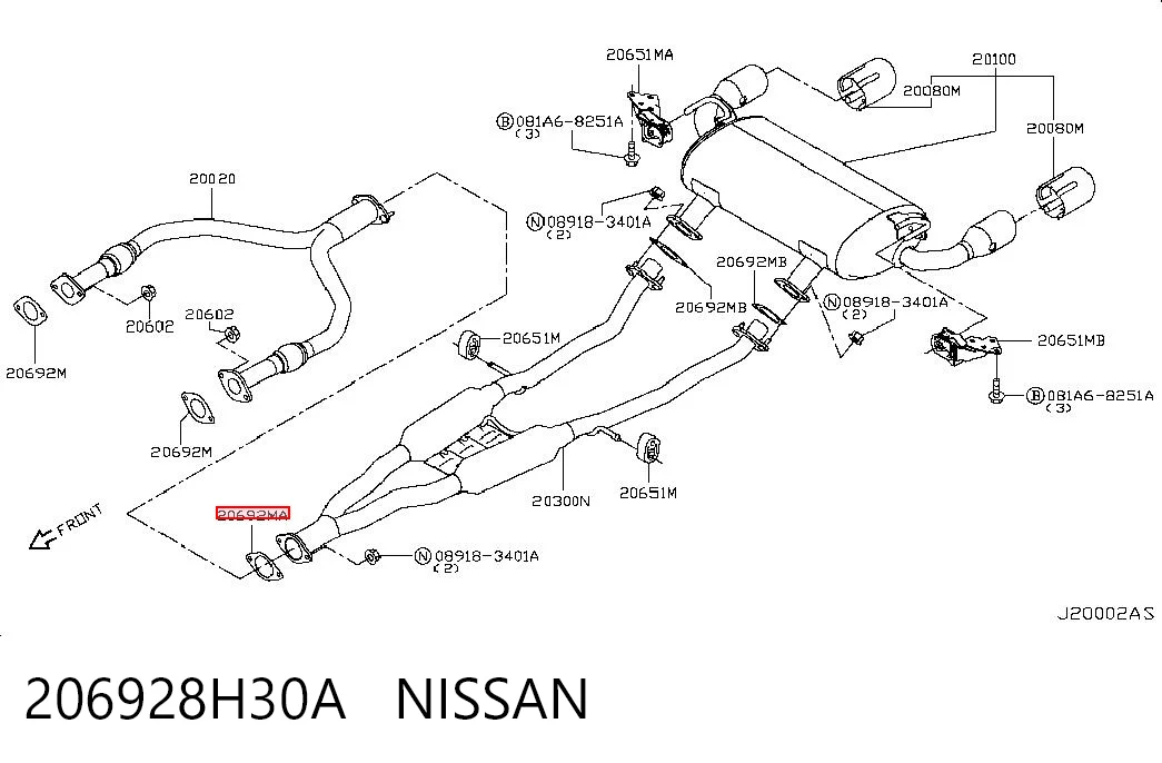 Прокладка штанов на Nissan Qashqai II J11