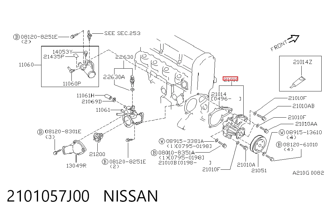 Водяной насос Mazda 1N0015010