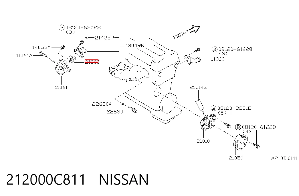 212000C811 Nissan/Infiniti Авто термостат
