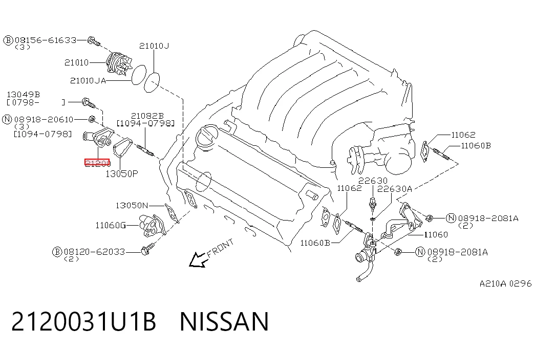 2120031U1B Nissan/Infiniti Авто термостат