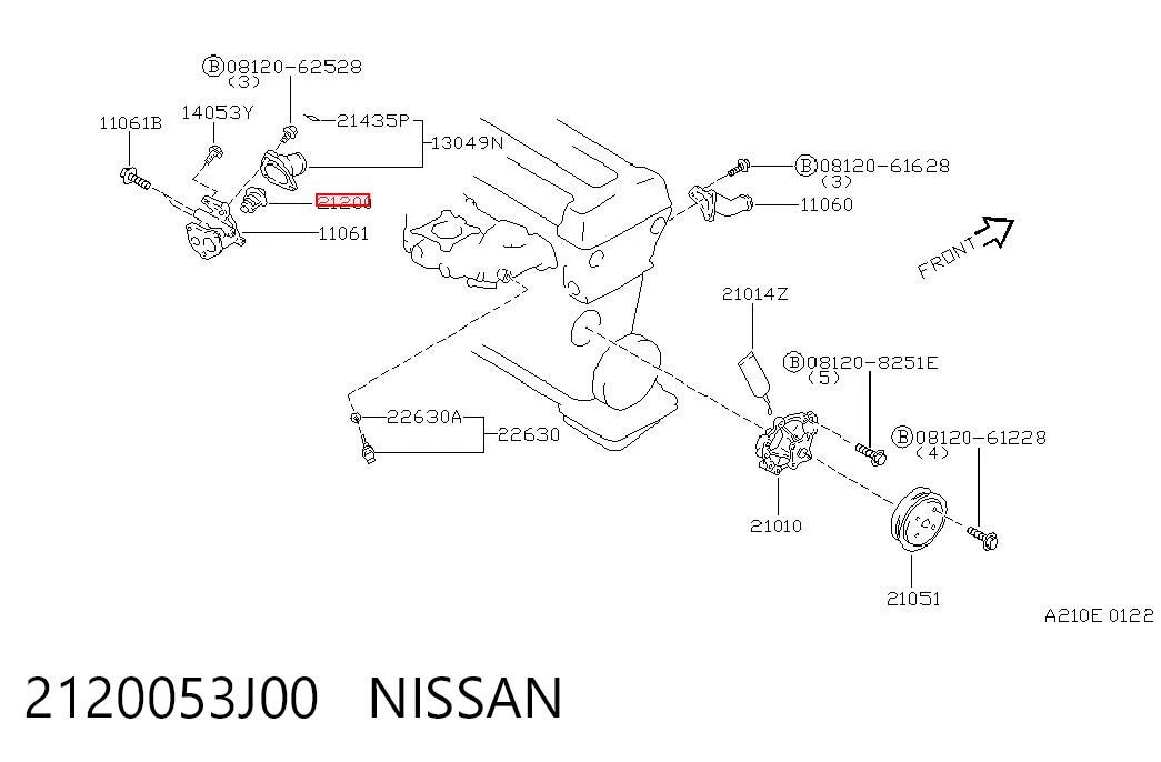 2120053J00 Nissan/Infiniti Авто термостат