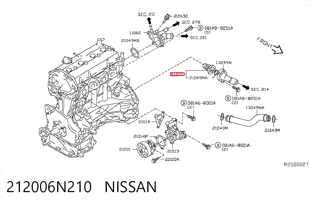 212006N210 Nissan/Infiniti Авто термостат
