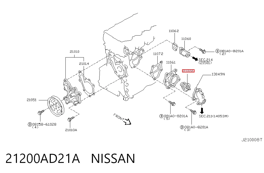 21200AD21A Nissan/Infiniti Авто термостат
