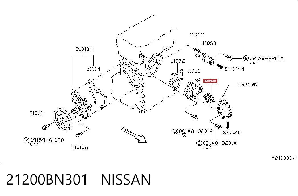 21200BN301 Nissan/Infiniti Авто термостат