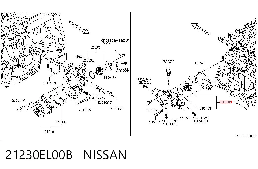 21230EL00B Nissan/Infiniti Авто термостат
