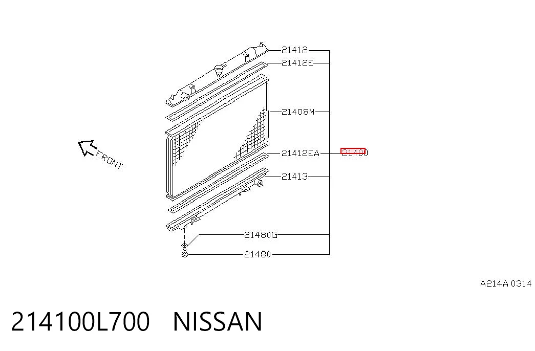 214100L700 Nissan/Infiniti Радиатор основной