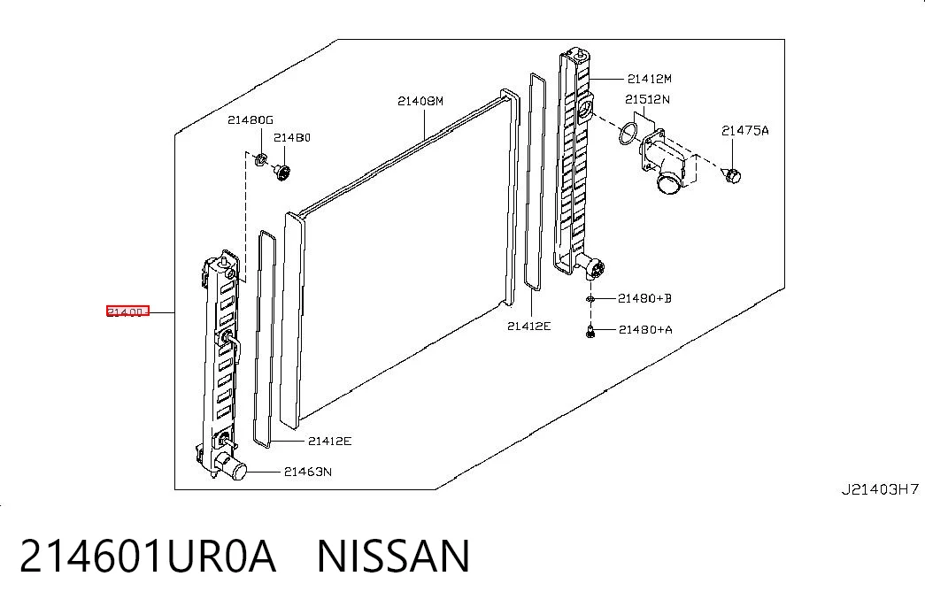 214601UR0A Nissan/Infiniti Радиатор основной