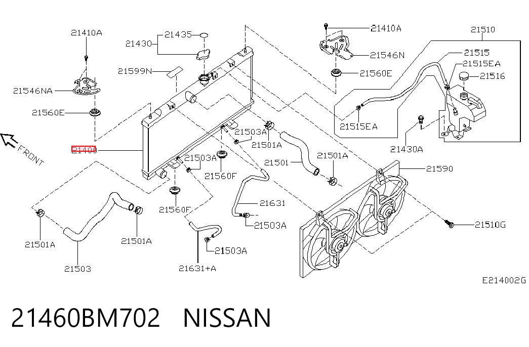 Радиатор основной на Nissan Almera II N16