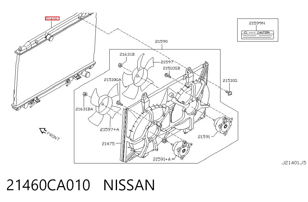 21460CA010 Nissan/Infiniti Радиатор основной
