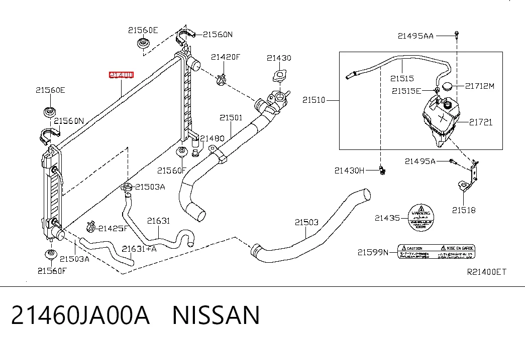 21460JA00A Nissan/Infiniti Радиатор основной