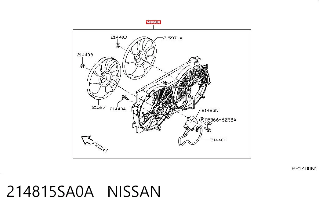 214815SA0A Nissan/Infiniti Диффузор радиатора охлаждения в сборе с мотором