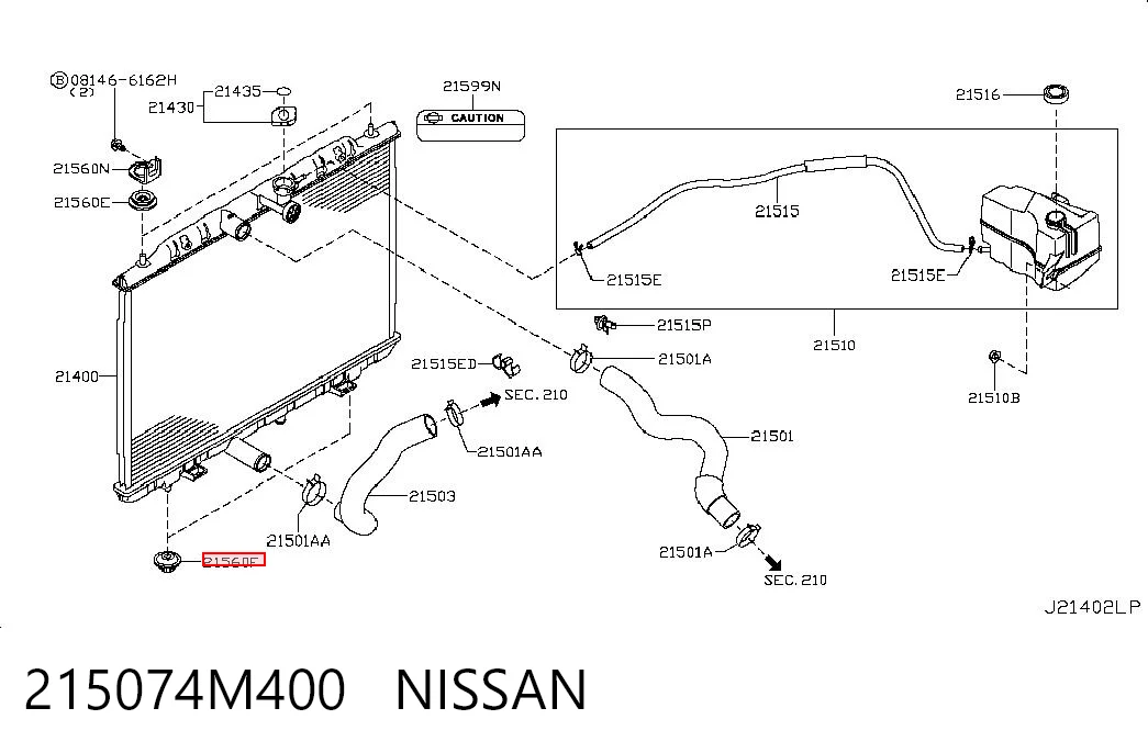 215074M400 Nissan/Infiniti Подушка радиатора охлаждения, нижняя