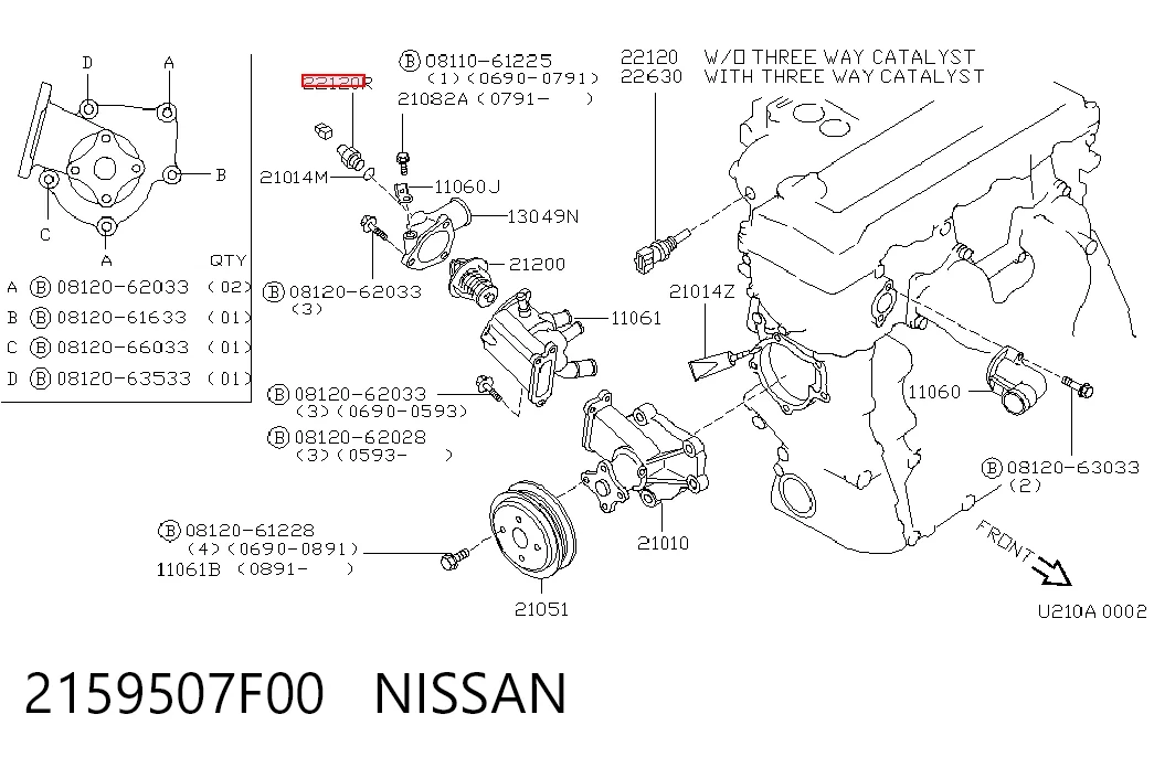 Датчик температуры радиатора Nissan Sunny III седан (N14) (1990 - 1995) цена, от 17.00 USD