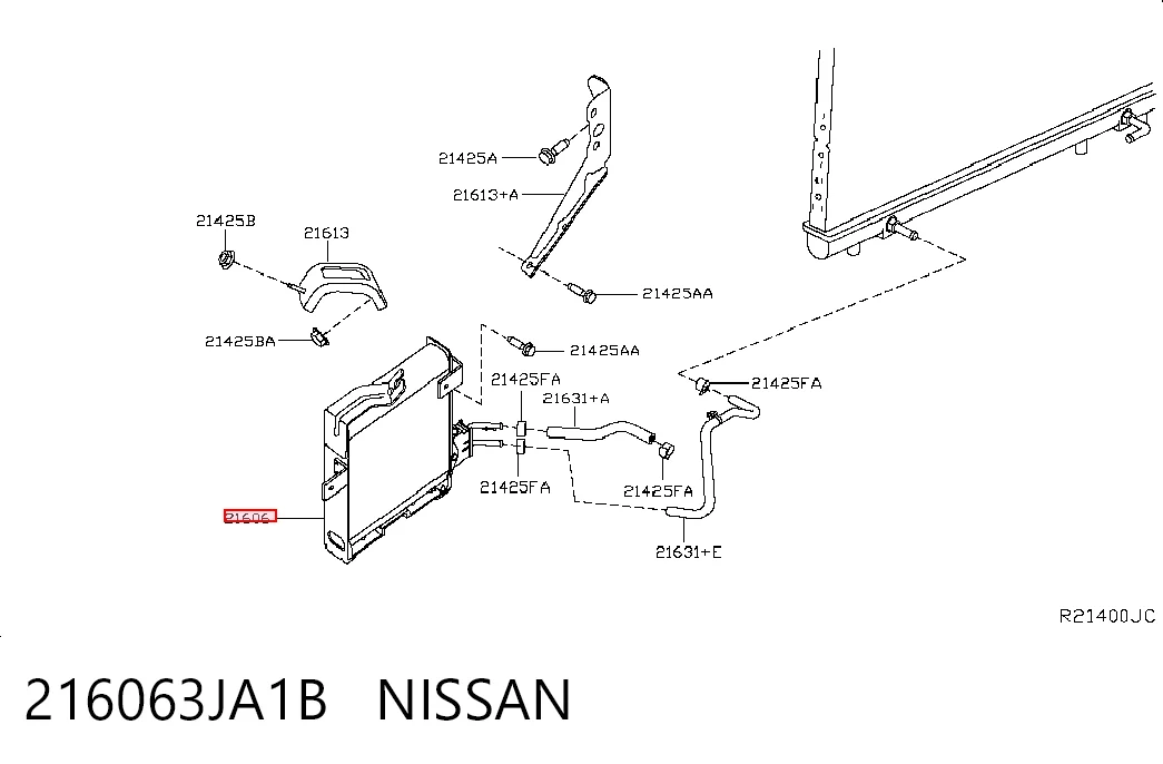 216063JA1B Nissan/Infiniti Радиатор охлаждения, АКПП