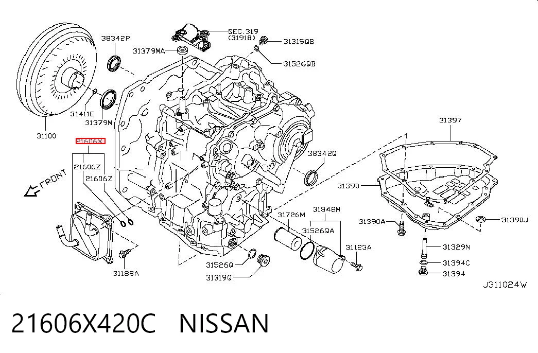 Радиатор охлаждения АКПП 2713L83 Polcar