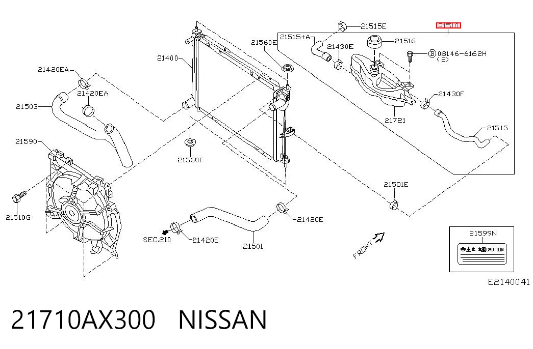  Бачок системы охлаждения Nissan Note 