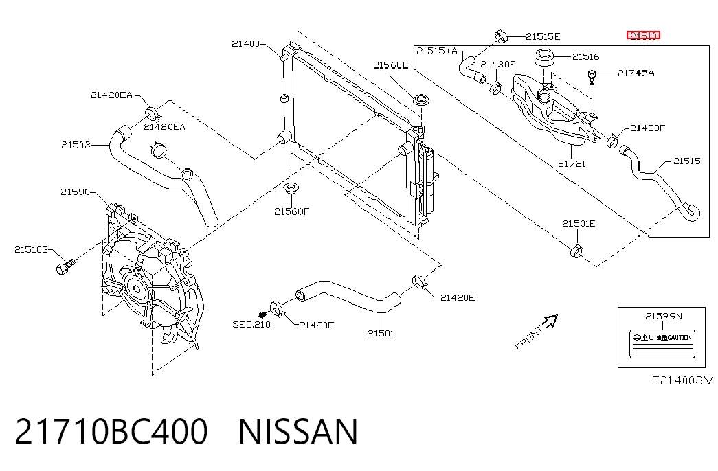 Расширительный бачок охлаждения на Nissan Note  E11