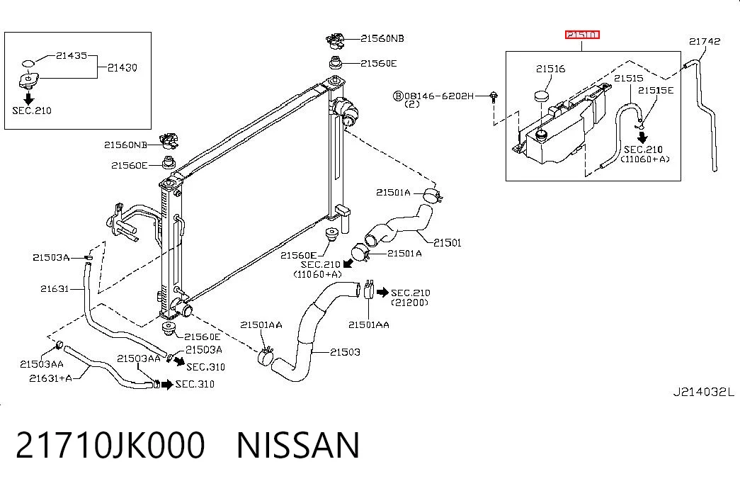 21710JK000 Nissan/Infiniti Расширительный бачок охлаждения