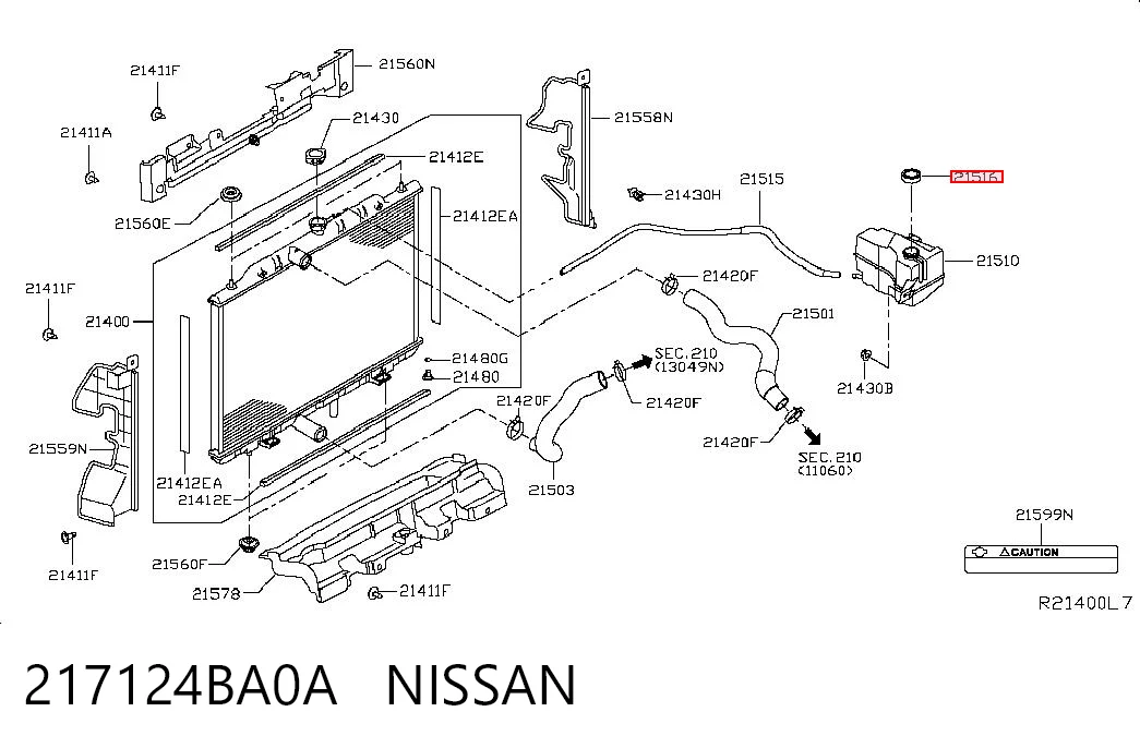 217124BA0A Nissan/Infiniti Крышка бачка радиатора