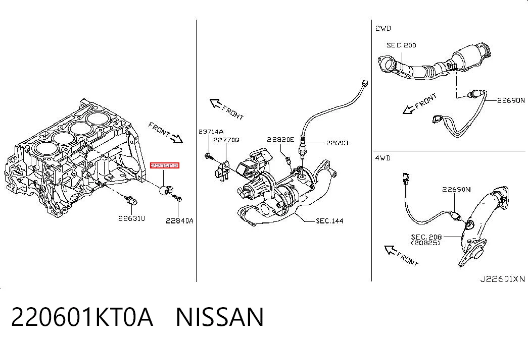 220601KT0A Nissan/Infiniti Датчик самовоспламенения