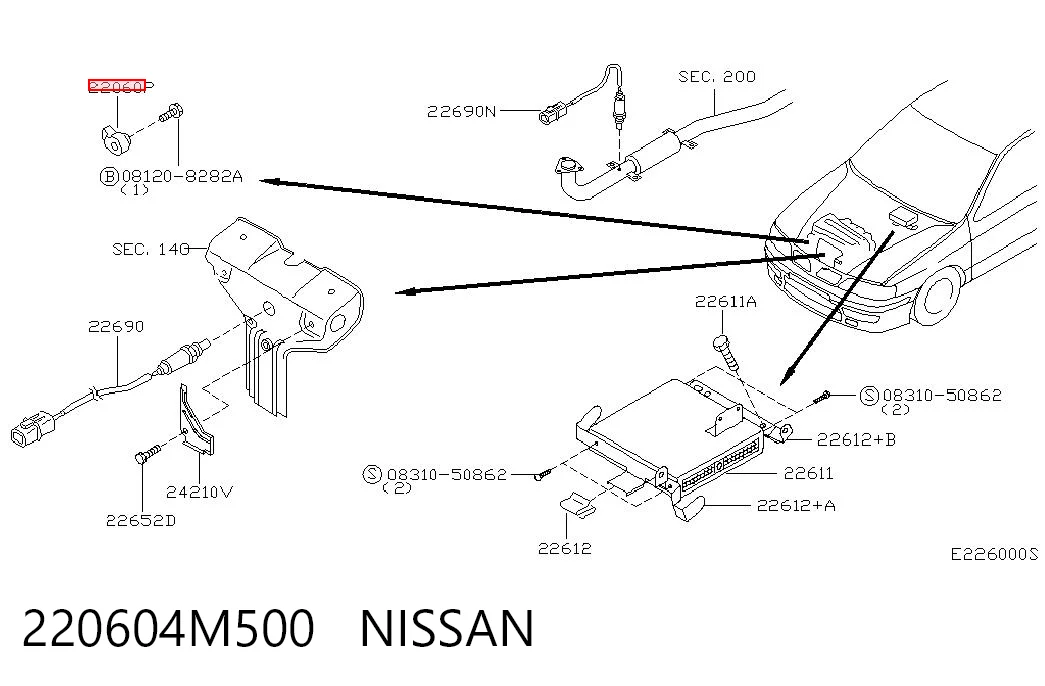220604M500 Nissan/Infiniti Датчик самовоспламенения