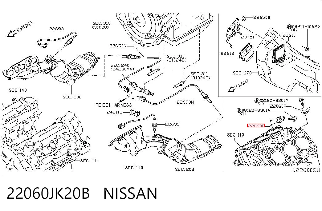 22060JK20B Nissan/Infiniti Датчик самовоспламенения