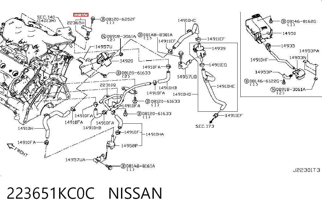 223651KC0C Nissan/Infiniti Датчик давления воздуха