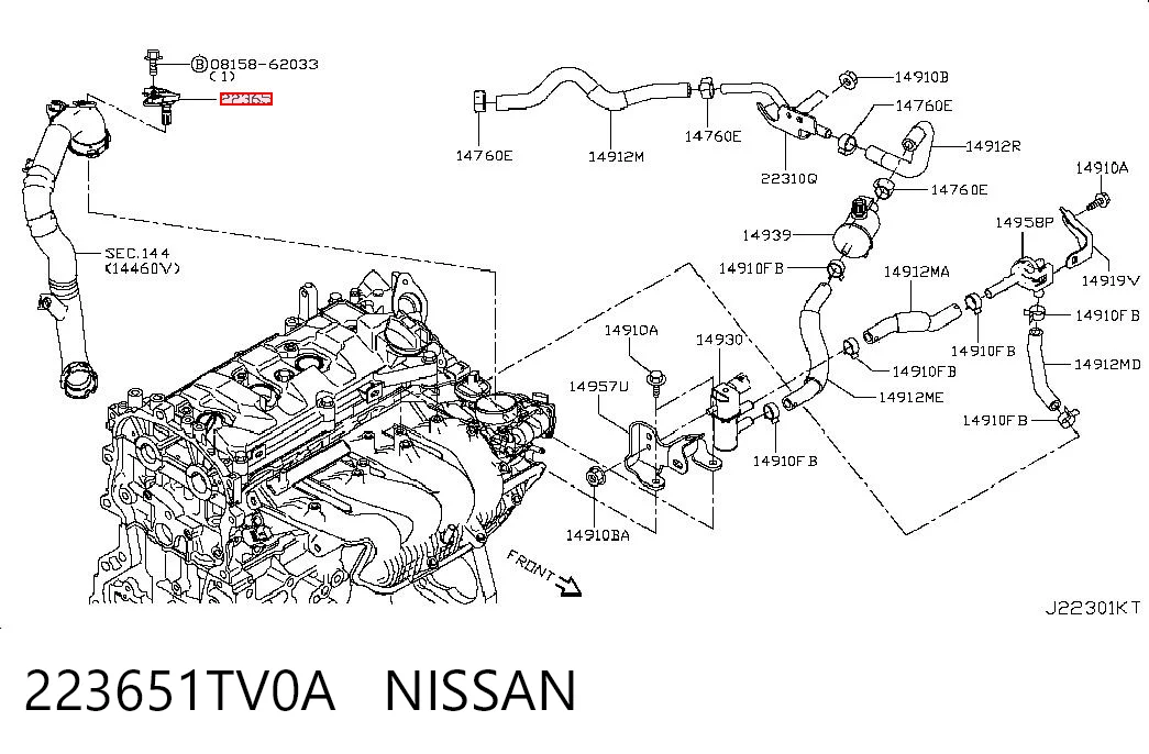 223651TV0A Nissan/Infiniti Датчик давления воздуха