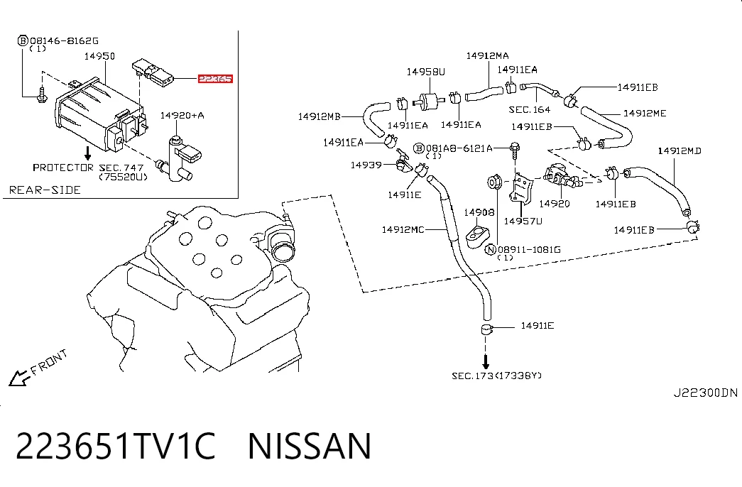223651TV1C Nissan/Infiniti Датчик давления воздуха
