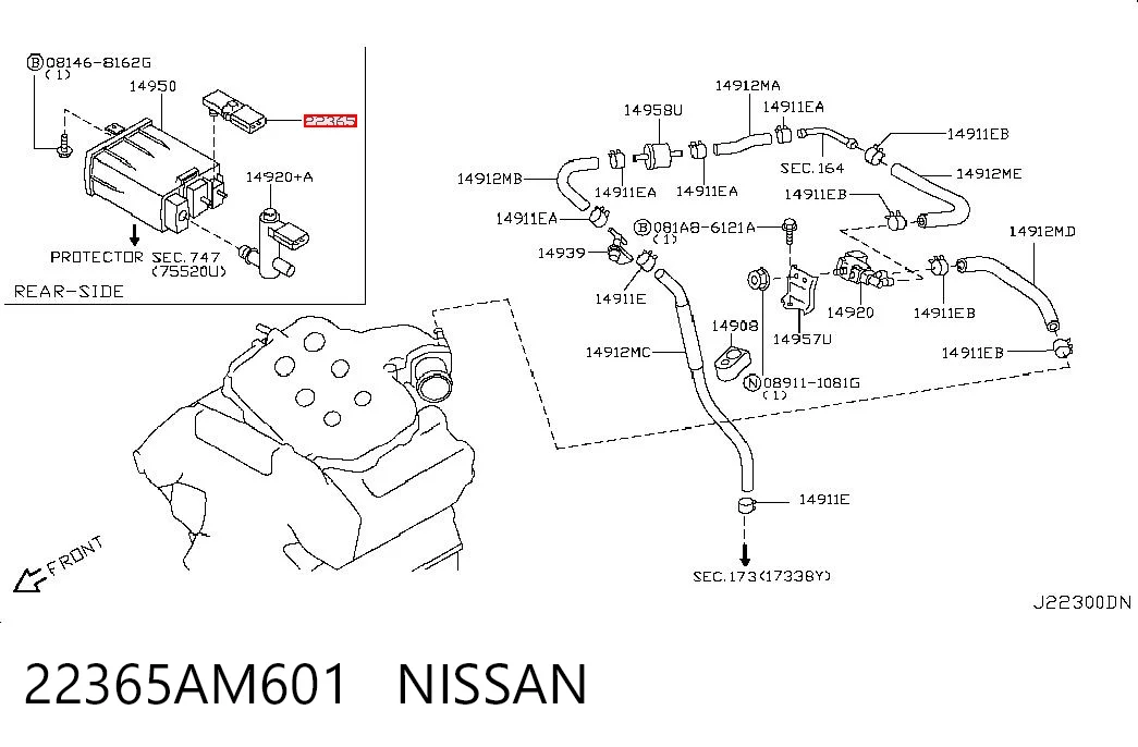 22365AM601 Nissan/Infiniti Датчик давления воздуха